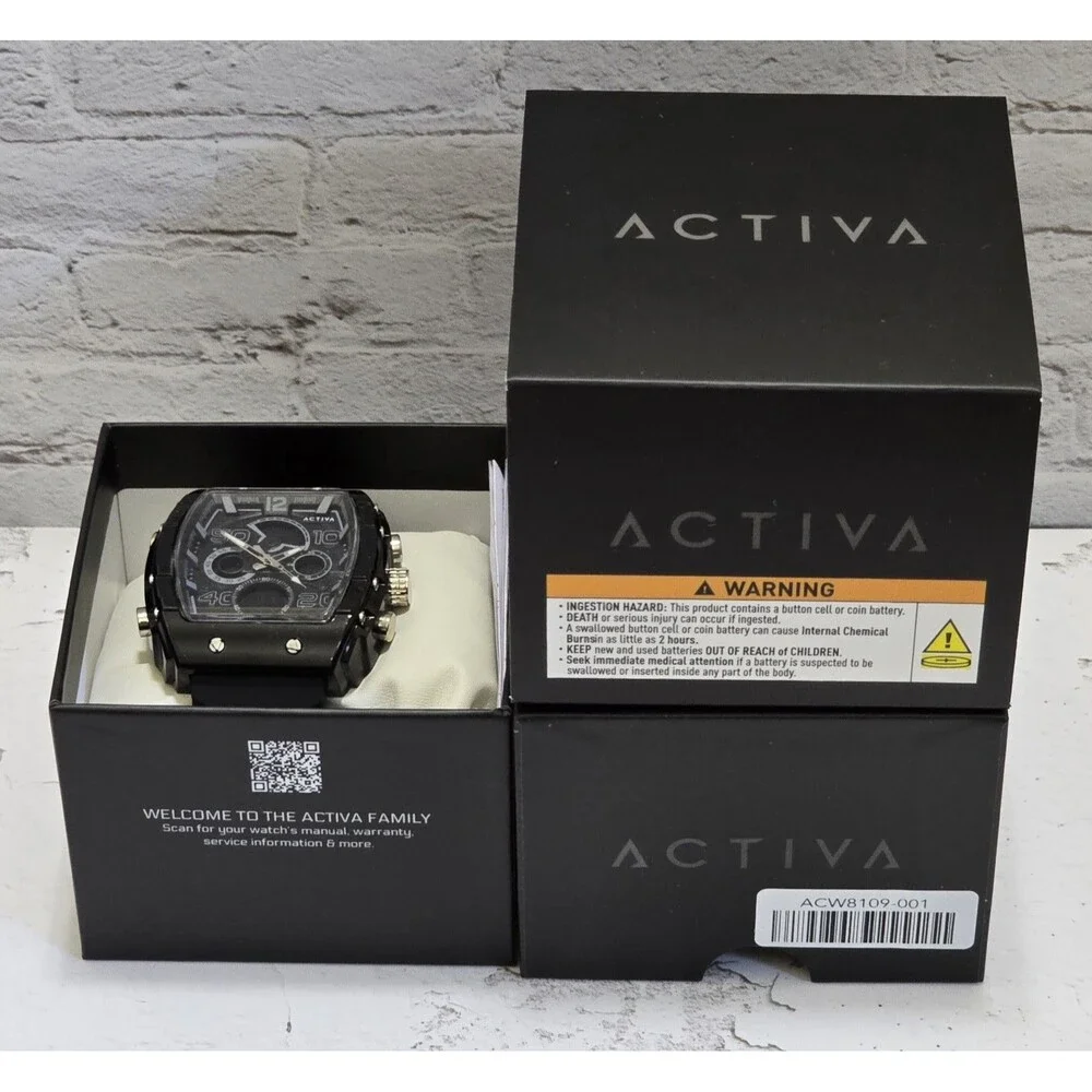 Activa X Invicta Diaital Essentials Men's Watch 45mm Black ACW8109-001 Brand New